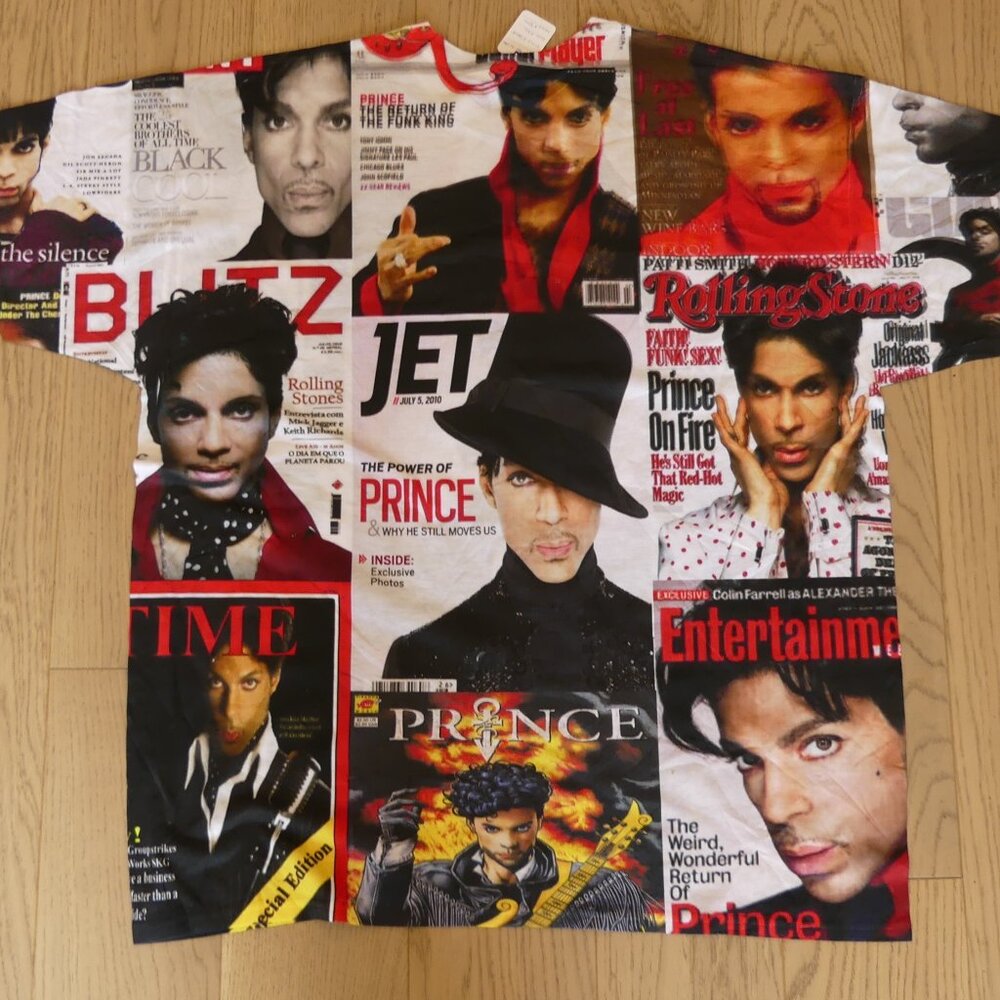 Vintage Prince All Over Print Magazine Cover Jerzees T-Shirt Rare AOP XXL - Picture 2 of 5